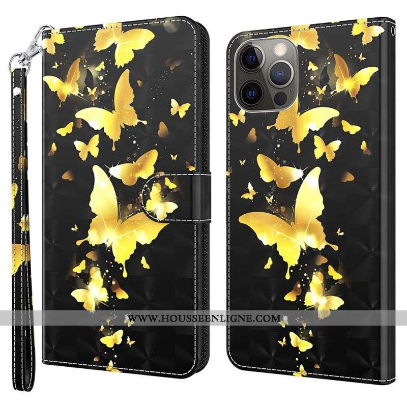Housse iPhone 15 Plus Papillons 3D à Lanière