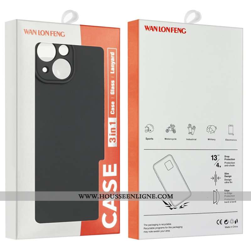 Coque 2-3n-1 OnePlus 13 Silicone Flexible avec Protection Écran en Verre Trempé