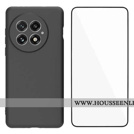 Coque 2-en-1 OnePlus 13 Silicone Mat avec Protecteur Écran en Verre Trempé