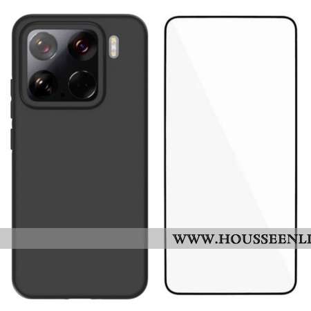 Coque 2-en-1 Xiaomi 15 Silicone avec Protecteur Écran en Verre Trempé