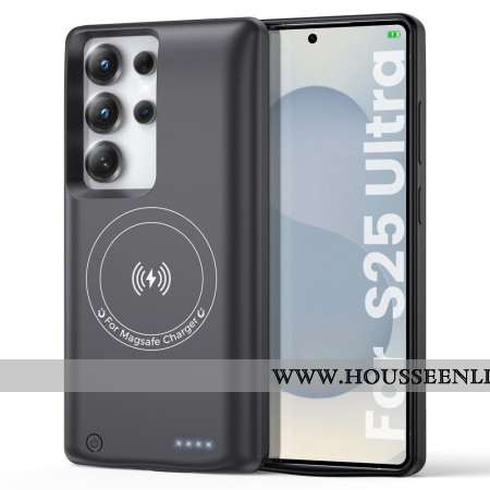 Coque Batterie 10000mAh pour Samsung Galaxy S25 Ultra Chargeur avec Fixation Magnétique