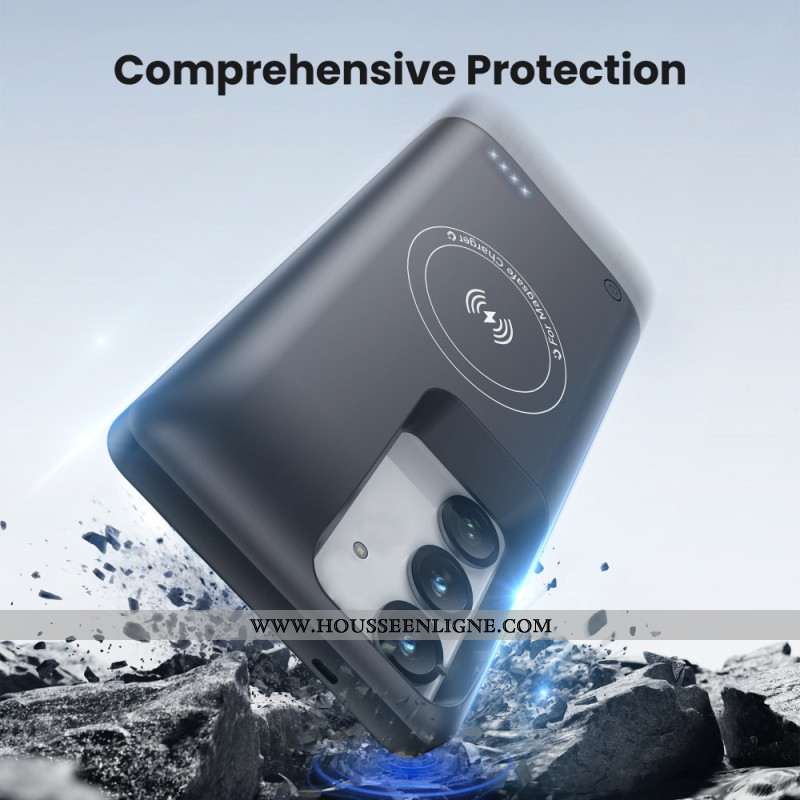 Coque Batterie Externe 10000mAh pour Samsung Galaxy S25 / S24 avec Fixation Magnétique