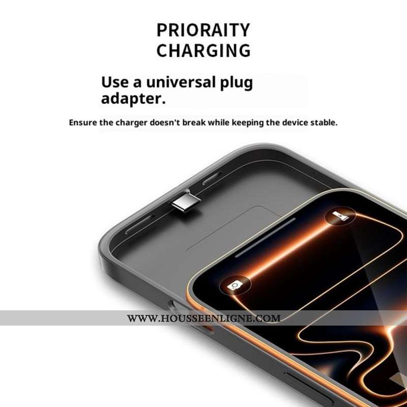 Coque Batterie Externe pour iPhone 17 Pro 5000mAh avec Support Intégré