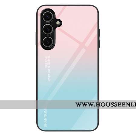 Coque Galaxy S25 5G Verre Trempé Dégradé Rose et Bleu