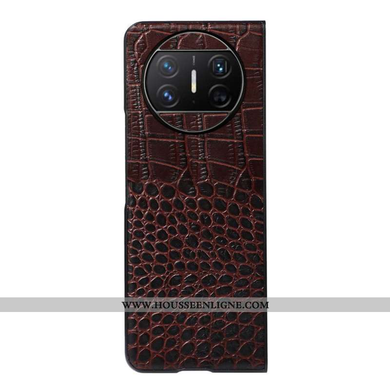 Coque Huawei Mate X3 Cuir Véritable Style Crocodile