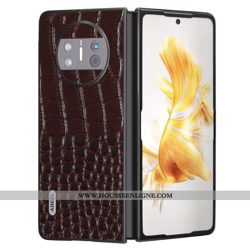 Coque Huawei Mate X3 Vrai Cuir style Crocodile ABEEL