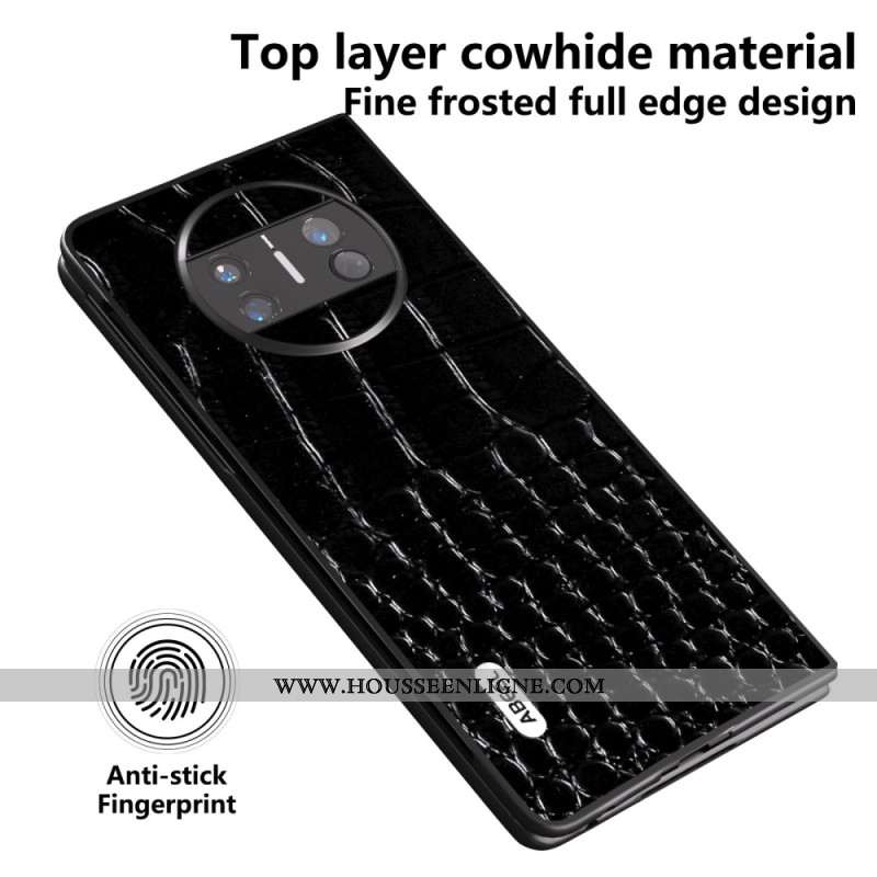 Coque Huawei Mate X3 Vrai Cuir style Crocodile ABEEL