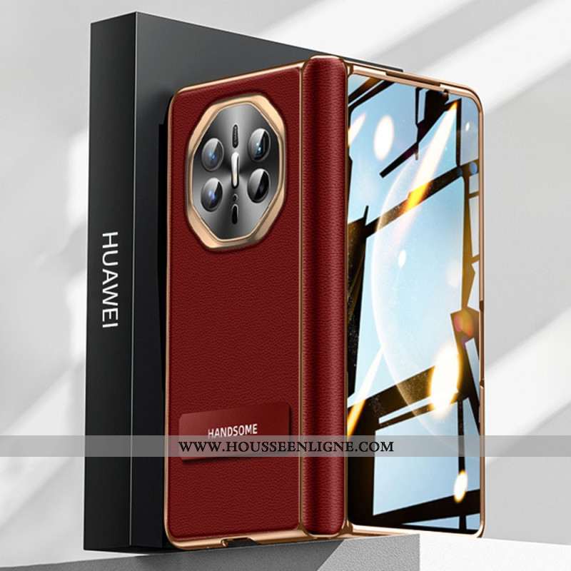 Coque Huawei Mate X6 Simili Cuir Texturé avec Protecteur Écran