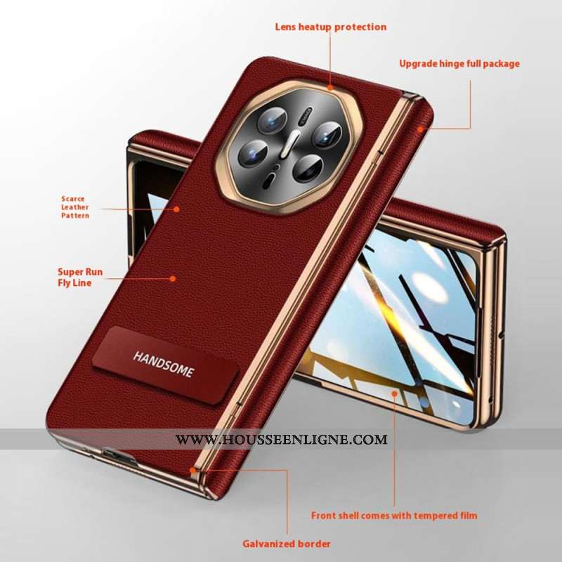 Coque Huawei Mate X6 Simili Cuir Texturé avec Protecteur Écran