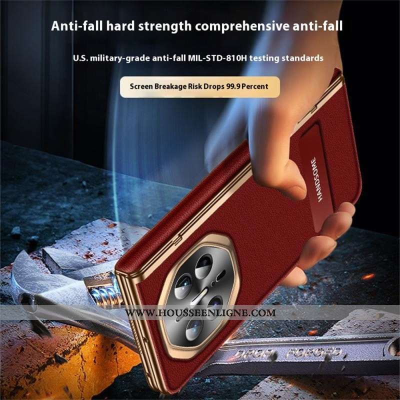 Coque Huawei Mate X6 Simili Cuir Texturé avec Protecteur Écran