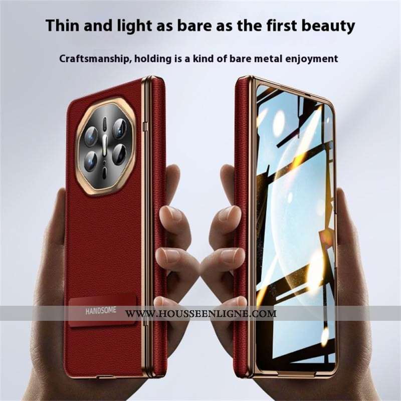 Coque Huawei Mate X6 Simili Cuir Texturé avec Protecteur Écran