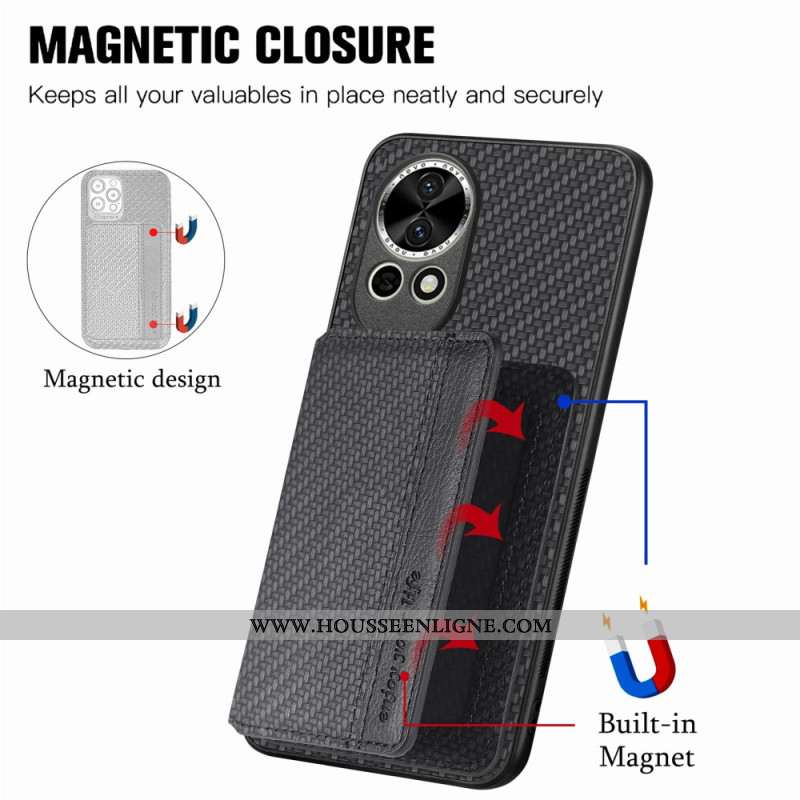 Coque Huawei Nova 13 Fibre Carbone Porte-Cartes