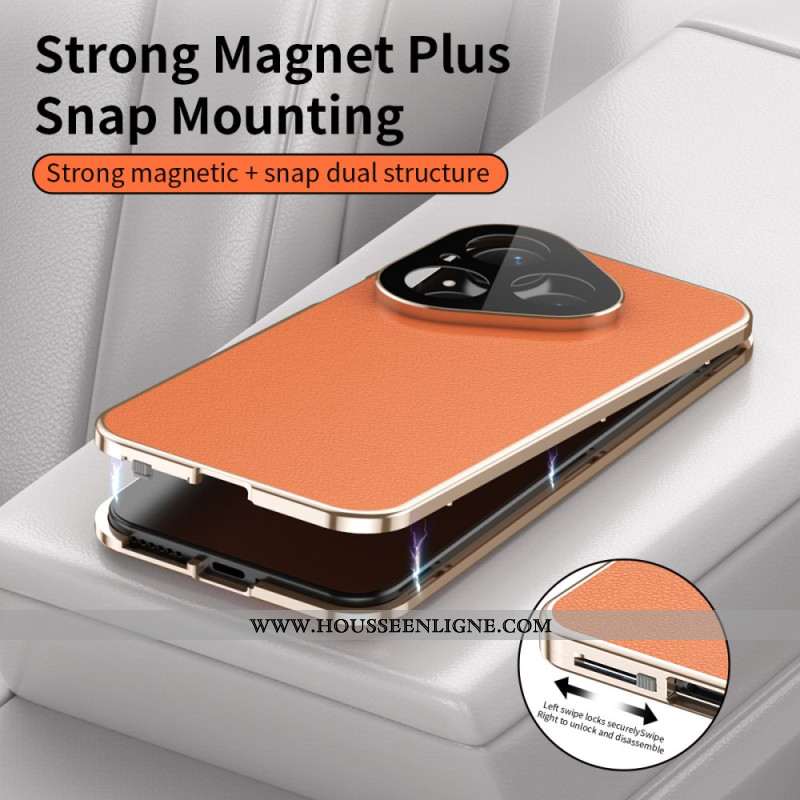 Coque Huawei Pura 80 Design Cuir et Verre Trempé pour Écran