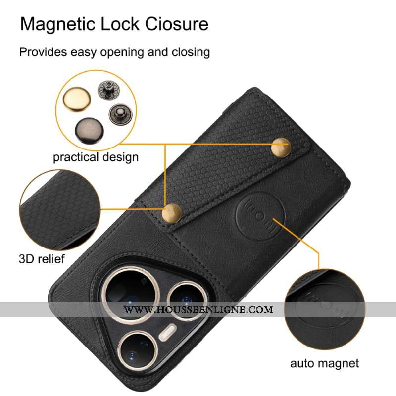 Coque Huawei Pura 80 Ultra Effet Cuir Porte-Cartes