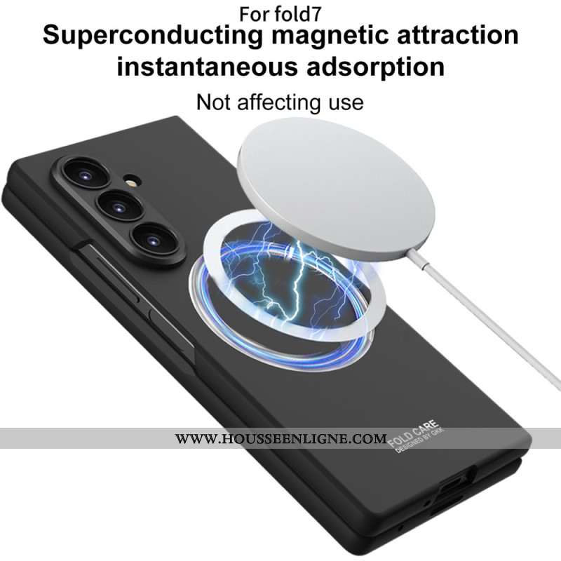 Coque Magnétique pour Samsung Galaxy Z Fold 7 Magnétique avec Protecteur Écran en Verre Trempé