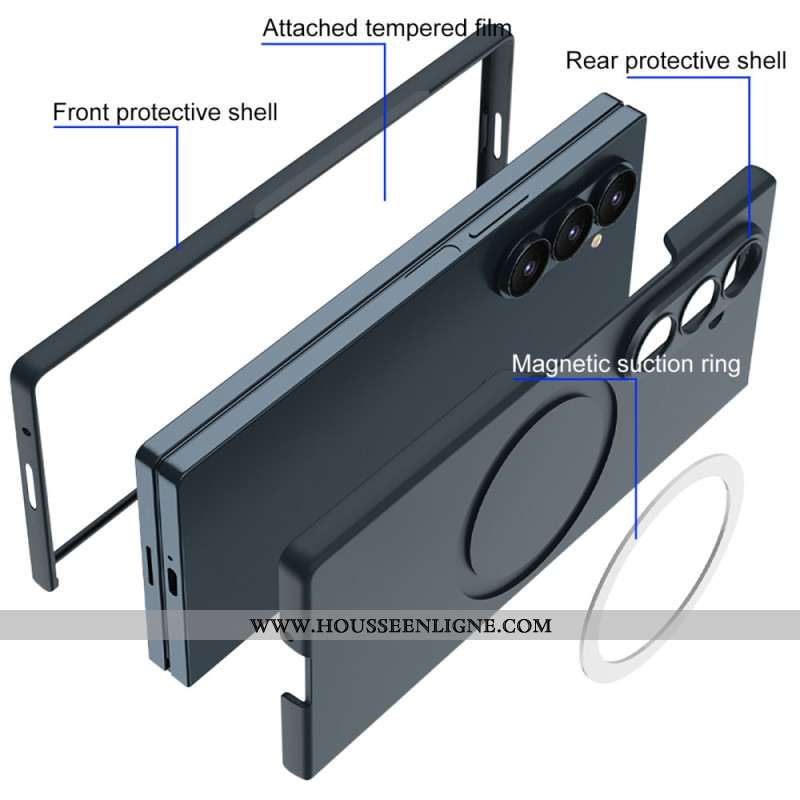 Coque Magnétique pour Samsung Galaxy Z Fold 7 Magnétique avec Protecteur Écran en Verre Trempé