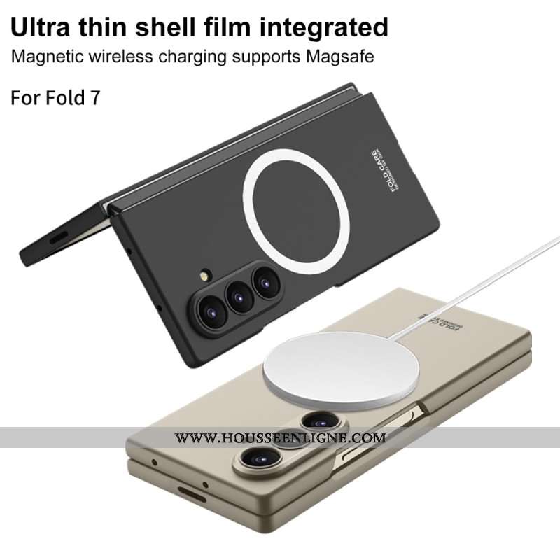 Coque Magnétique pour Samsung Galaxy Z Fold 7 Magnétique avec Protecteur Écran en Verre Trempé