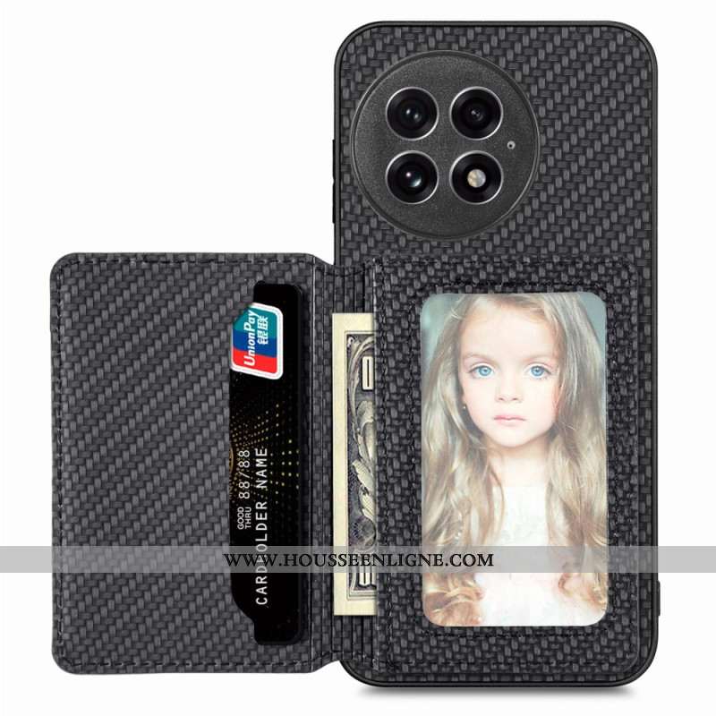Coque OnePlus 13 Fibre Carbone Porte-Cartes Magnétique