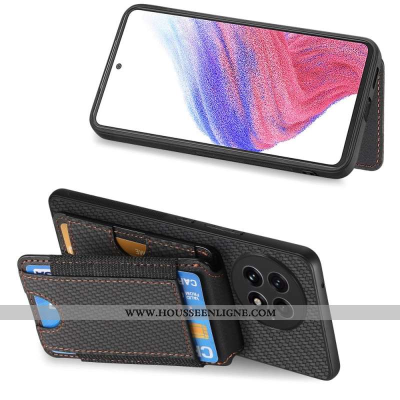 Coque OnePlus 13 Fibre Carbone Porte-Cartes et Support