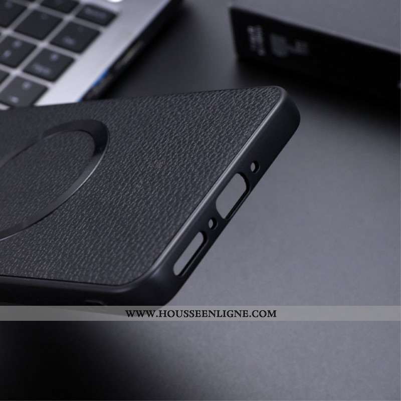 Coque OnePlus 13 Simili Cuir Texturé Compatible MagSafe