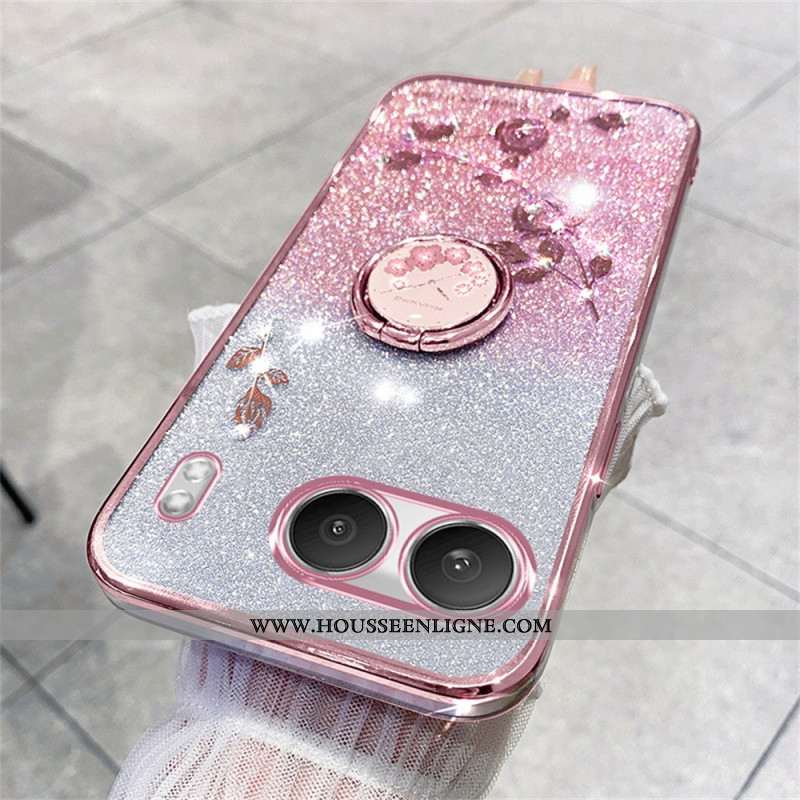 Coque OnePlus Nord 4 Anneau-Support Paillettes et Strass KADEM