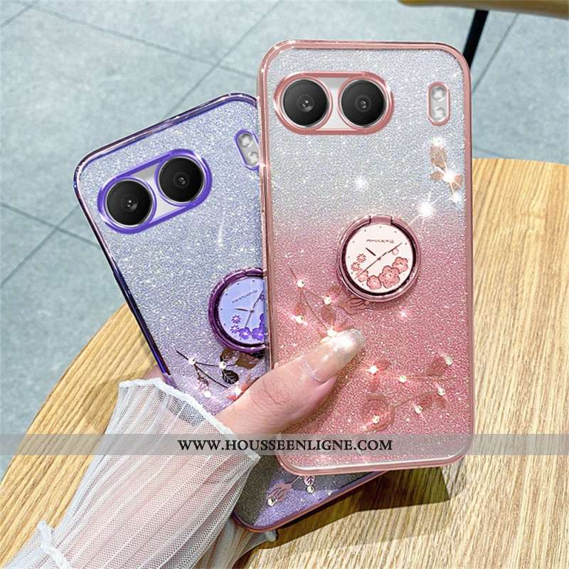 Coque OnePlus Nord 4 Anneau-Support Paillettes et Strass KADEM