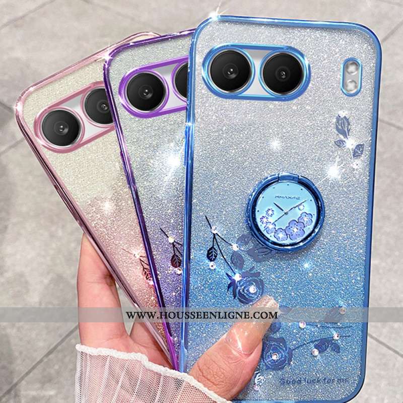 Coque OnePlus Nord 4 Anneau-Support Paillettes et Strass KADEM