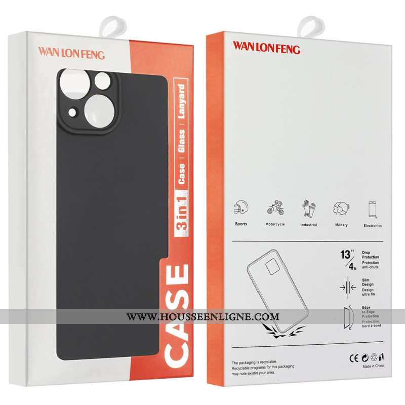 Coque OnePlus Nord 4 Silicone Mat avec Protection d'Écran en Verre Trempé