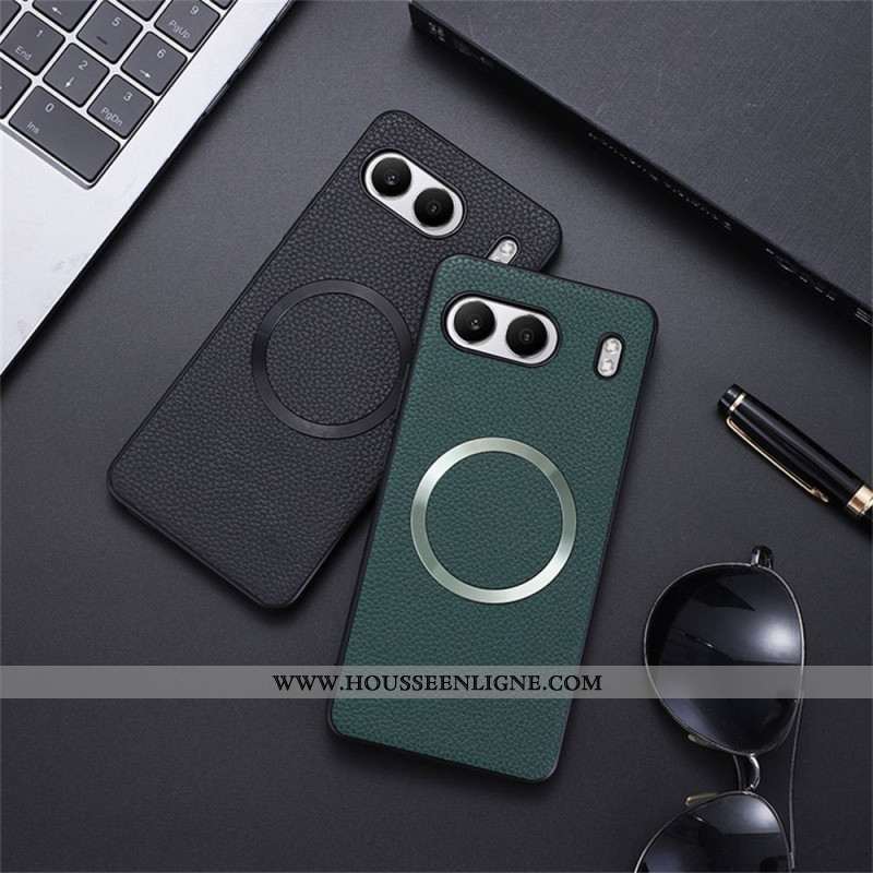 Coque OnePlus Nord 4 Simili Cuir Litchi Compatible MagSafe