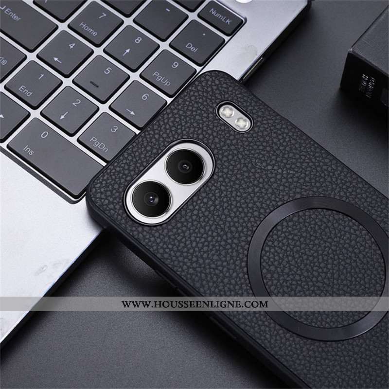 Coque OnePlus Nord 4 Simili Cuir Litchi Compatible MagSafe