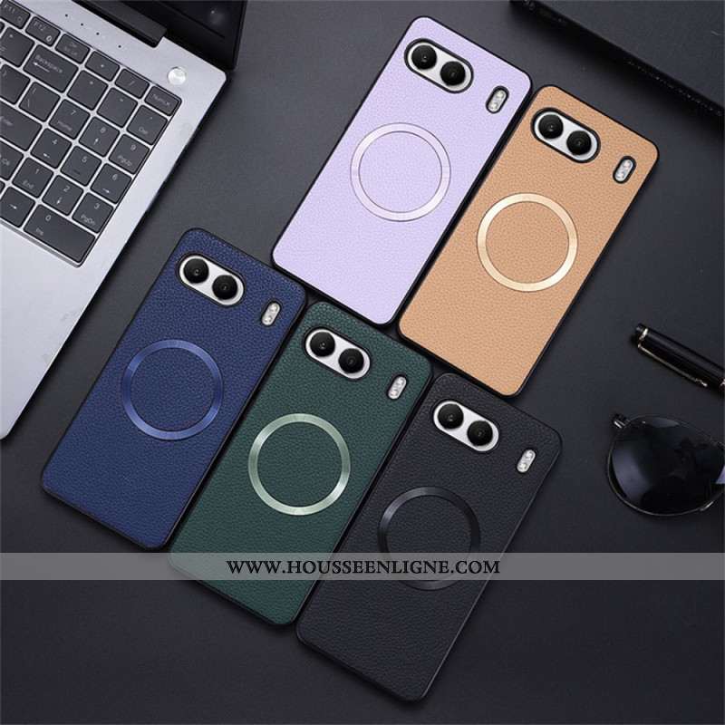 Coque OnePlus Nord 4 Simili Cuir Litchi Compatible MagSafe