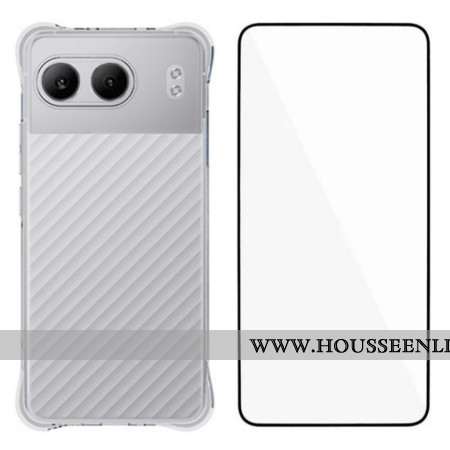 Coque OnePlus Nord 4 Transparente Renforcée avec Protection Écran en Verre Trempé
