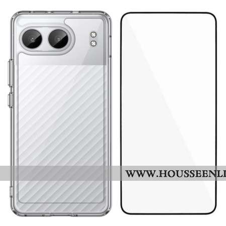 Coque OnePlus Nord 4 Transparente avec Protection Écran en Verre Trempé