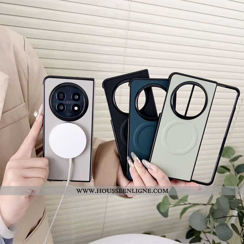 Coque Oppo Find N5 5G Compatible MagSafe Effet Cuir