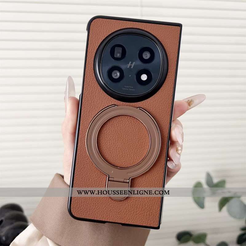 Coque Oppo Find N5 5G Simili Cuir Anneau-Support