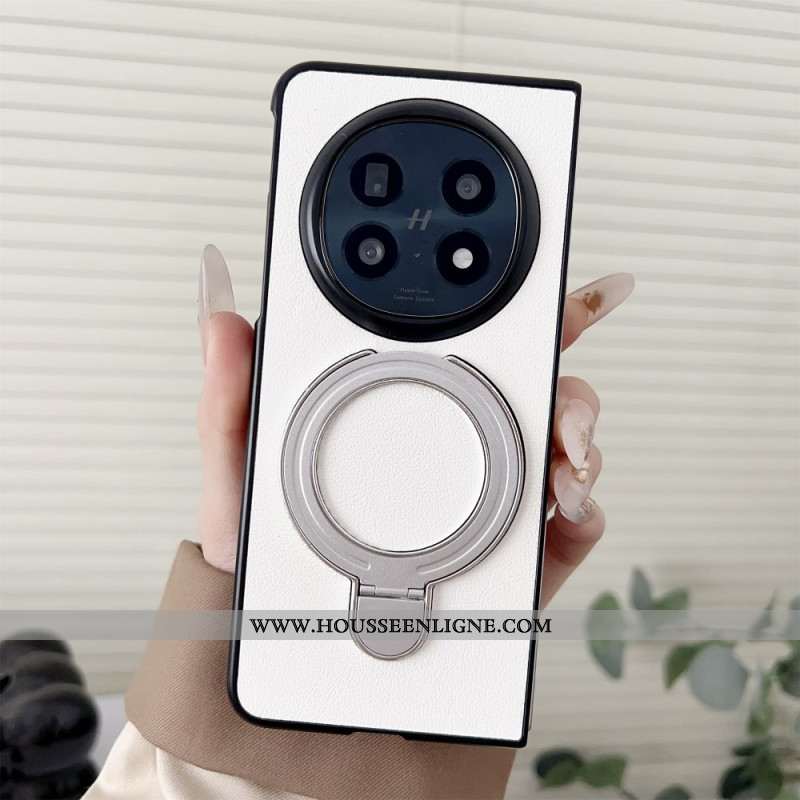 Coque Oppo Find N5 5G Simili Cuir Anneau-Support