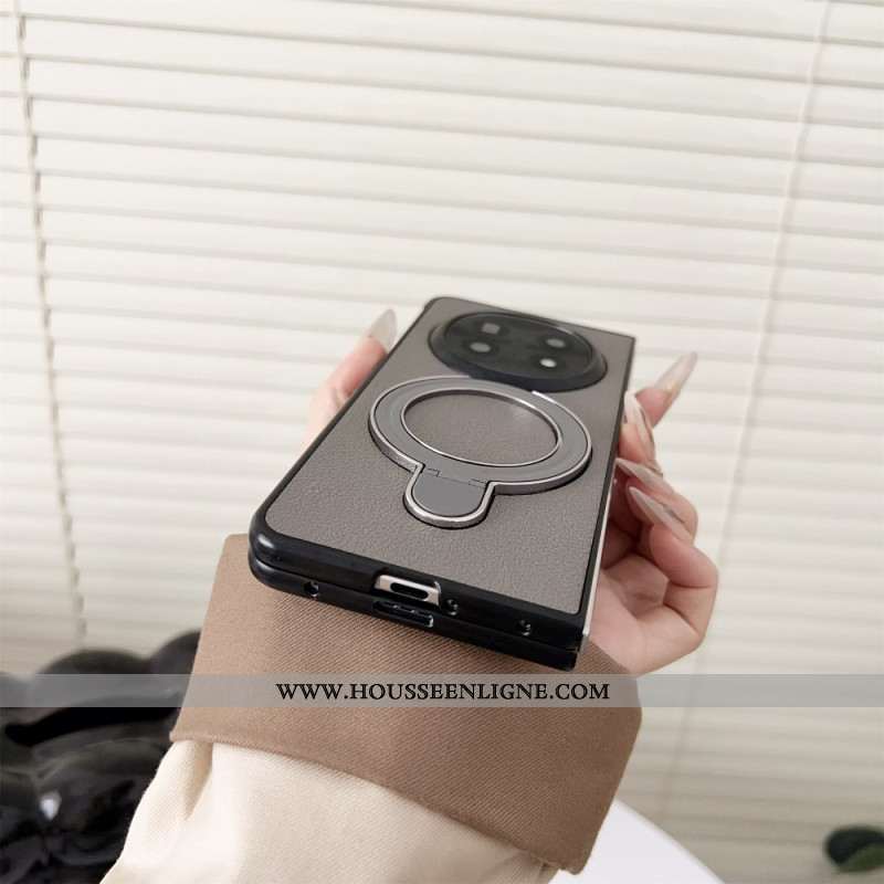 Coque Oppo Find N5 5G Simili Cuir Anneau-Support