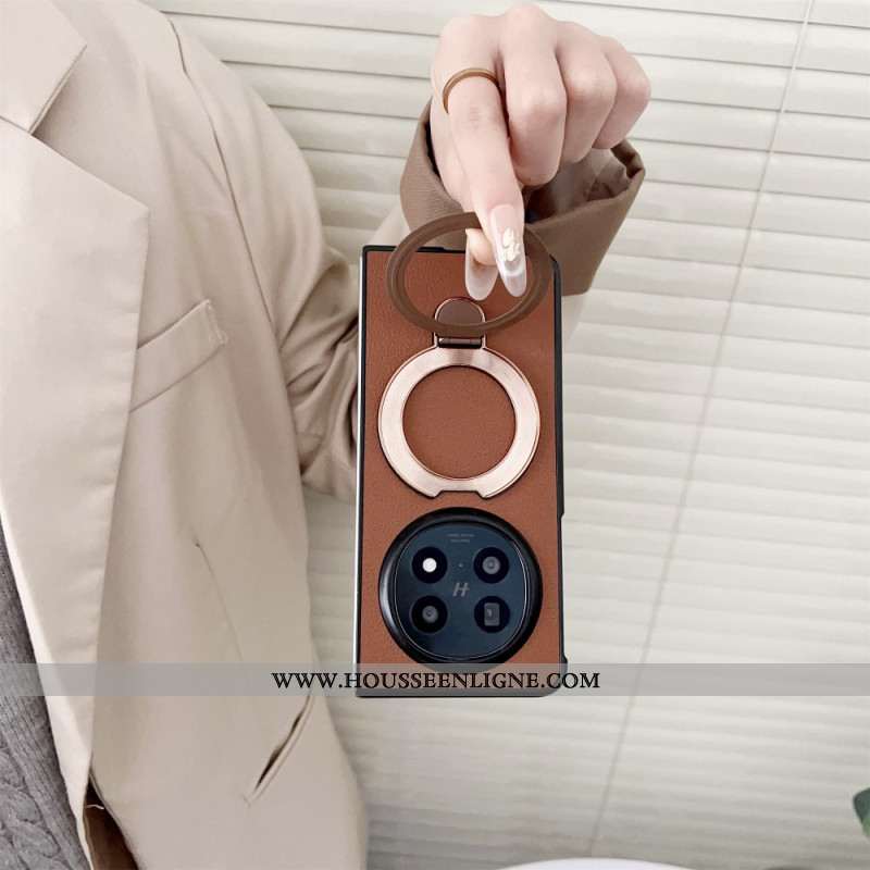 Coque Oppo Find N5 5G Simili Cuir Anneau-Support