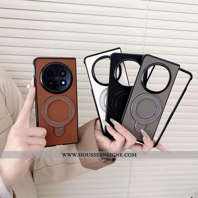 Coque Oppo Find N5 5G Simili Cuir Anneau-Support