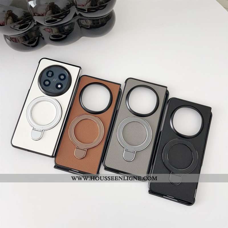 Coque Oppo Find N5 5G Simili Cuir Anneau-Support