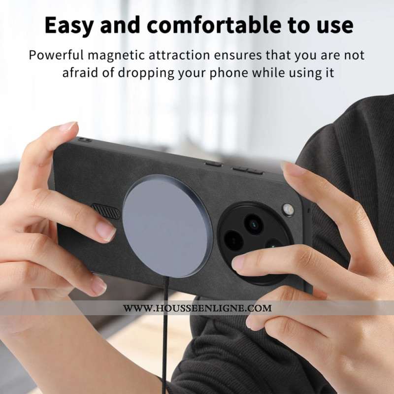 Coque Oppo Find X8 Compatible MagSafe Effet Cuir