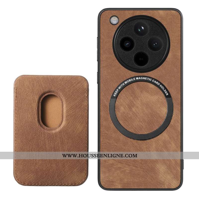 Coque Oppo Find X8 Pro Rétro avec Porte-Cartes Détachable