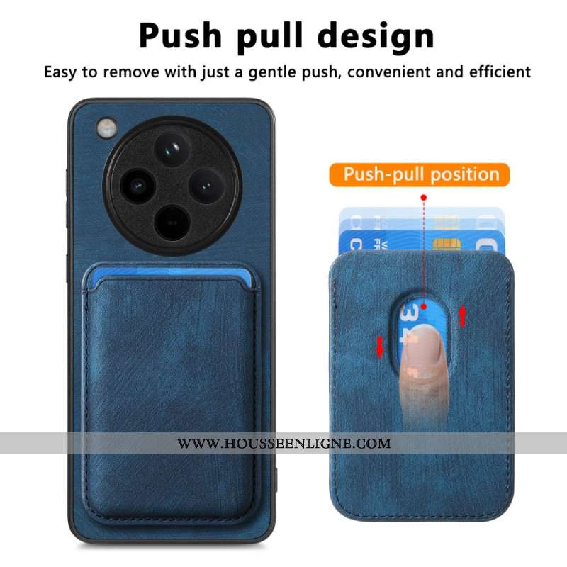 Coque Oppo Find X8 Pro Rétro avec Porte-Cartes Détachable