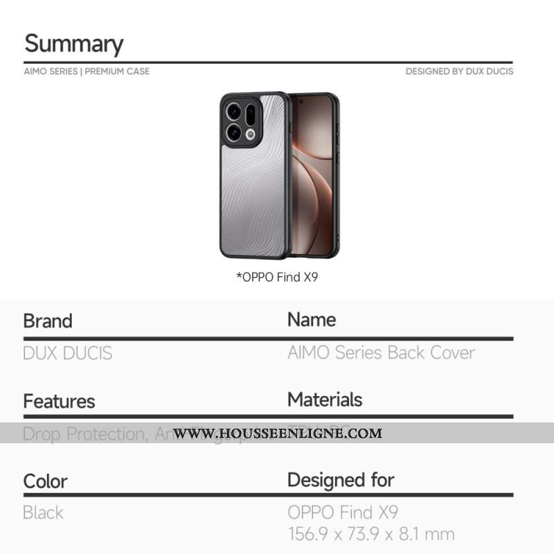 Coque Oppo Find X9 5G Aimo Series DUX DUCIS