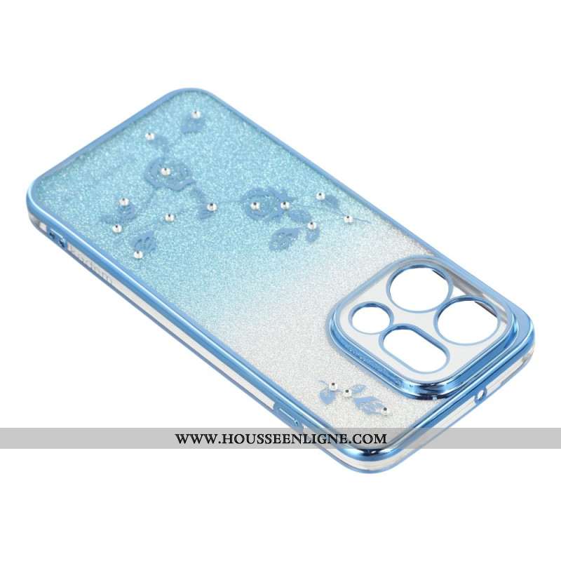 Coque Oppo Find X9 5G Fleurs et Paillettes KADEM