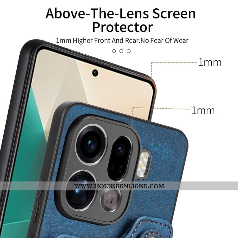 Coque Oppo Find X9 Pro 5G Porte-Cartes RFID Design Rétro