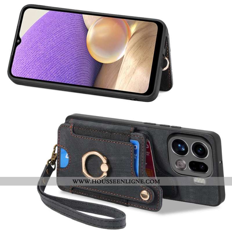 Coque Oppo Find X9 Pro 5G Porte-Cartes RFID Design Rétro