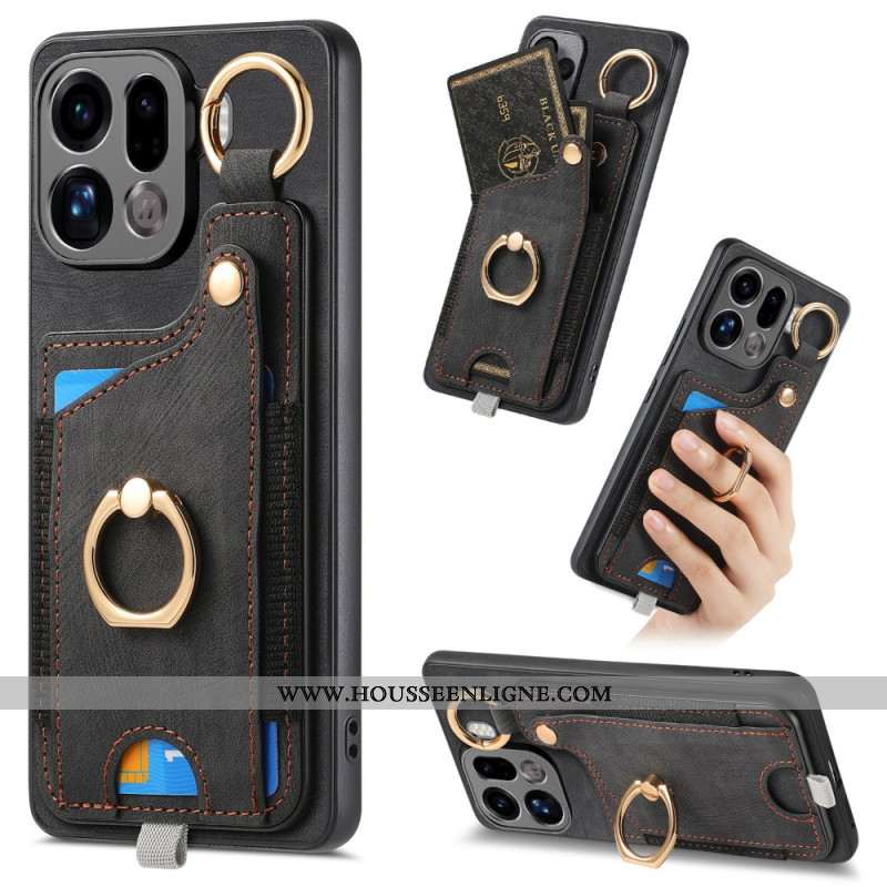 Coque Oppo Find X9 Pro 5G Porte-Cartes et Anneau-Support