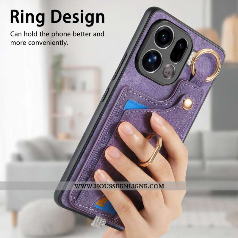 Coque Oppo Find X9 Pro 5G Porte-Cartes et Anneau-Support