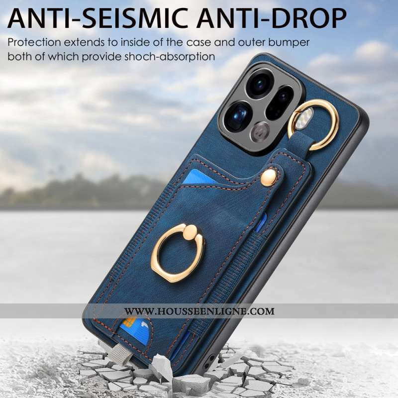 Coque Oppo Find X9 Pro 5G Porte-Cartes et Anneau-Support